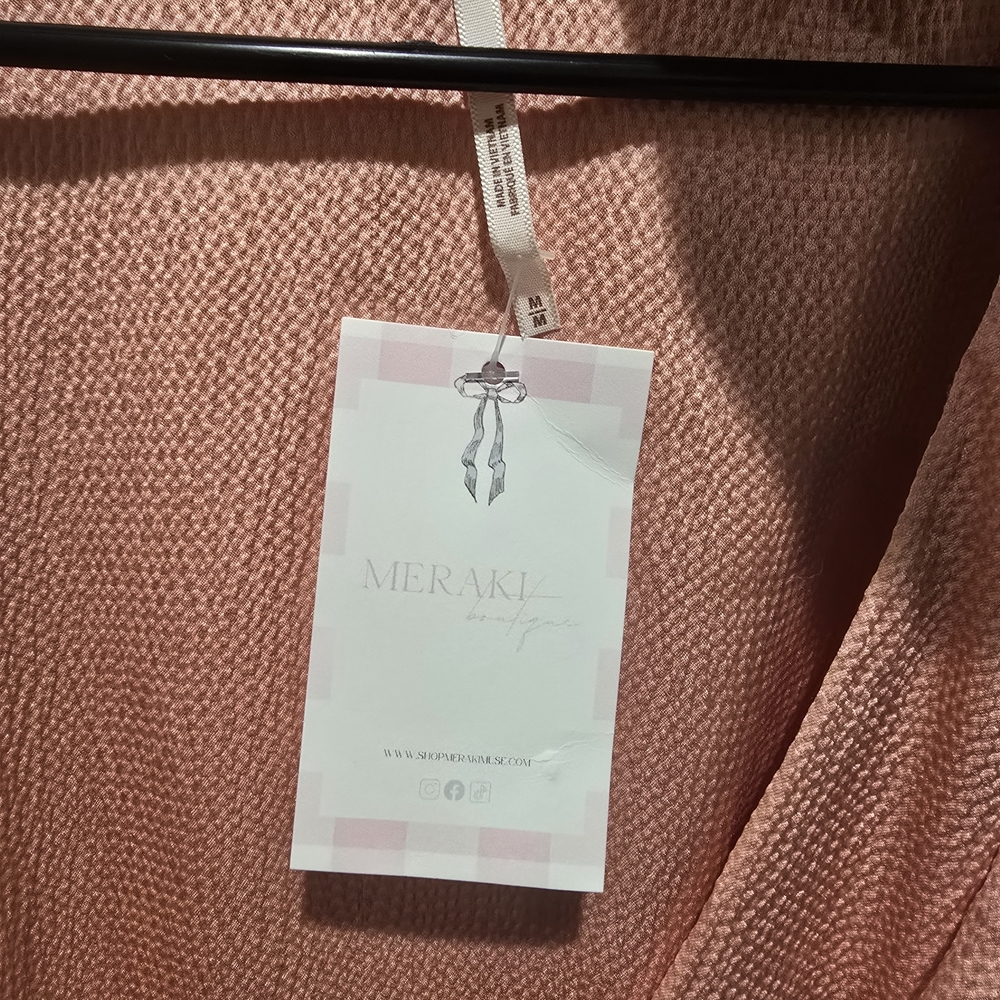 NWT Free People Blush Pink Mini Ruffle Wrap Scarlett Dress with Gold Buttons - Picture 6 of 10